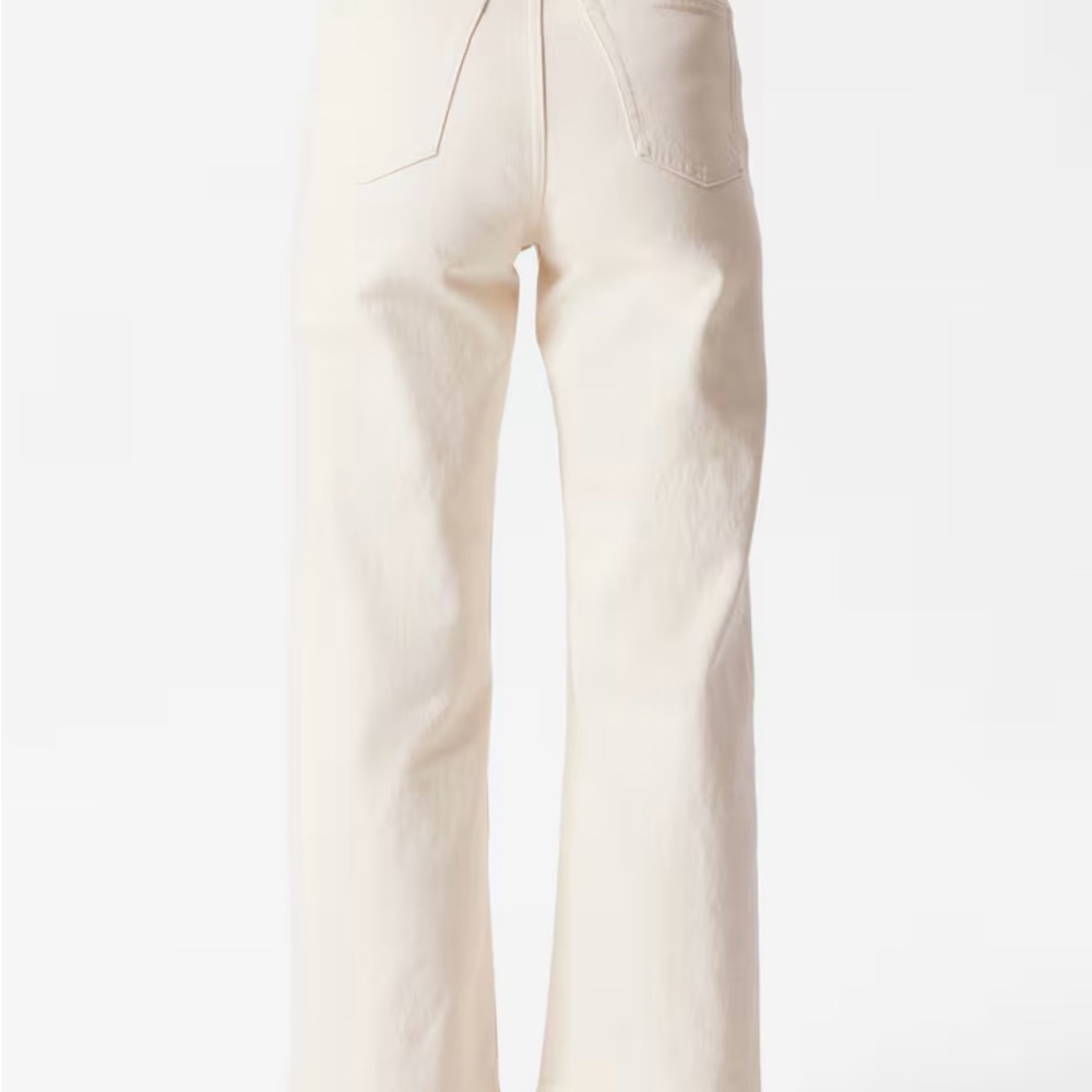& Other Stories Cream Cropped Wide Leg Jeans - Picture 2 of 5